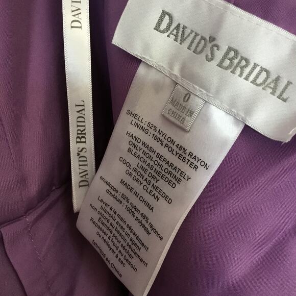 David's Bridal Dark Purple Strapless Lace Dress - Picture 12 of 14